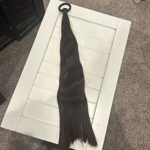 Hair piece, dark/auburn brown, pony tail 18”, soft and realistic looking hair